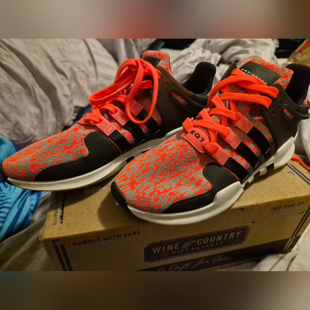 Adidas EQT ADV Neon Pink and Black Sneakers